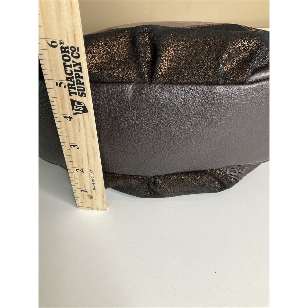 The Sak Deanna Leather Metallic Brown Hobo Boho Patchwork Shoulder Bag Purse - Picture 8 of 11